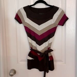 Women’s/Junior stripped knit with tie waist